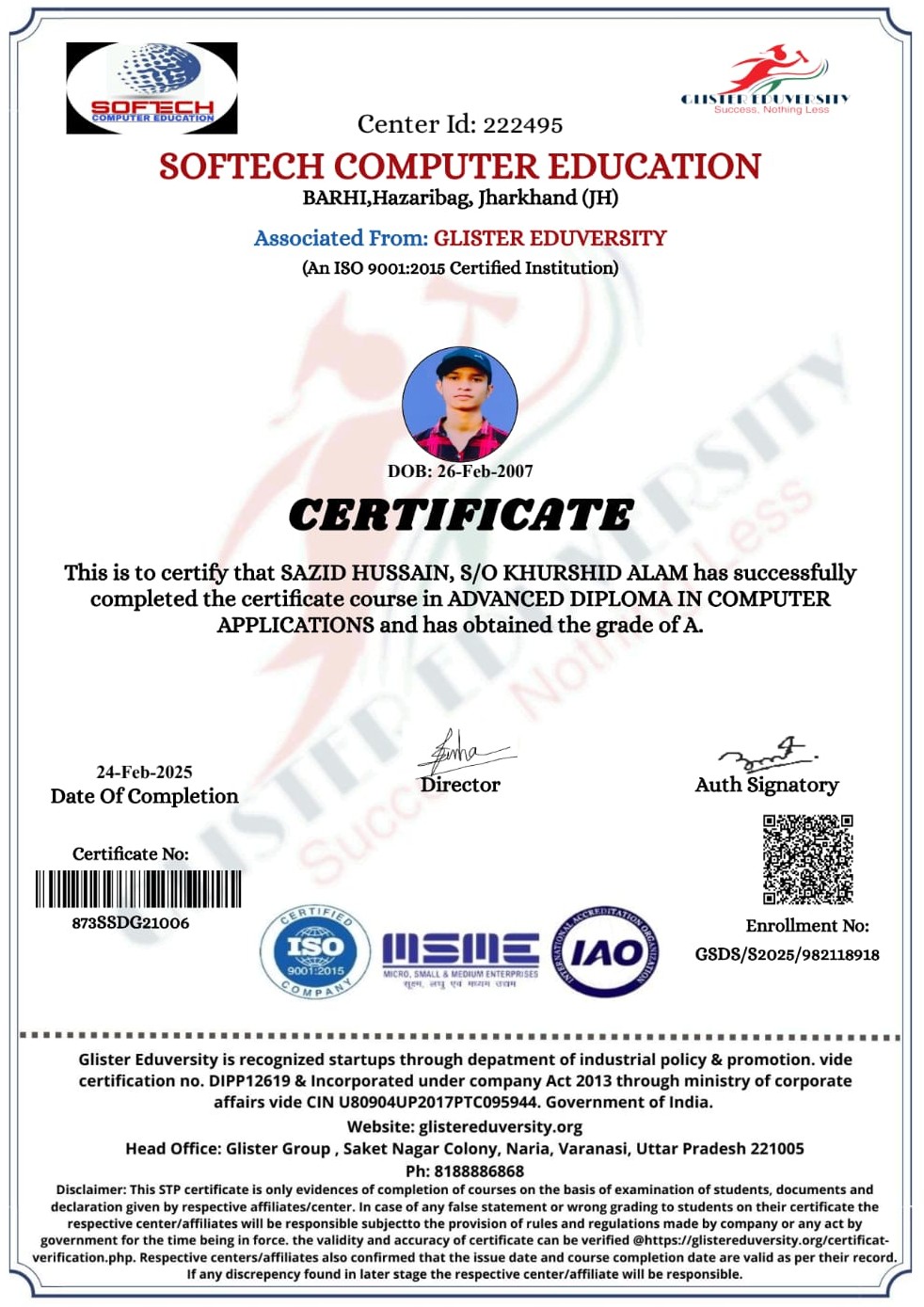 ADCA Certificate